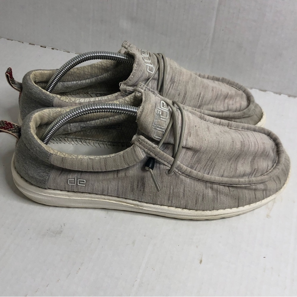 Hey Dude Shoes Loafers Mens Wally Size 10 Gray Slip On Shoes